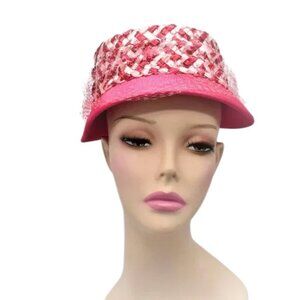 MCM Vintage Cloche Hat Braided Band Pink Red White